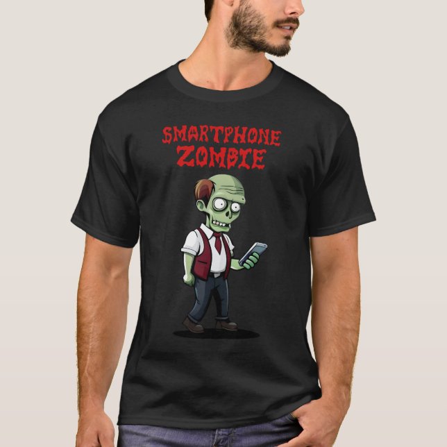 Smartphone zombie t shirt (Framsida)