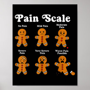 Smärtskala Rolig Gingerbread Man Jul Sjuksköterska Poster
