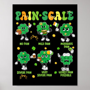 Smärtskala Shamrock Rolig Sjuksköterska St Patrick Poster