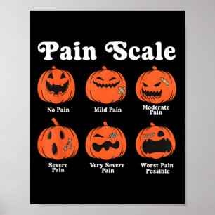 Smärtskala Soky Pumpkin Fall Halloween Trauma Sjuk Poster