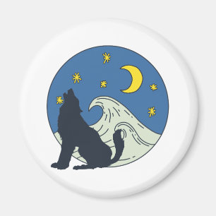 Smärtslig Varg Mystical Art Magnet