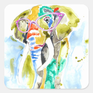 Smarty-Byxor Elephant Fyrkantigt Klistermärke