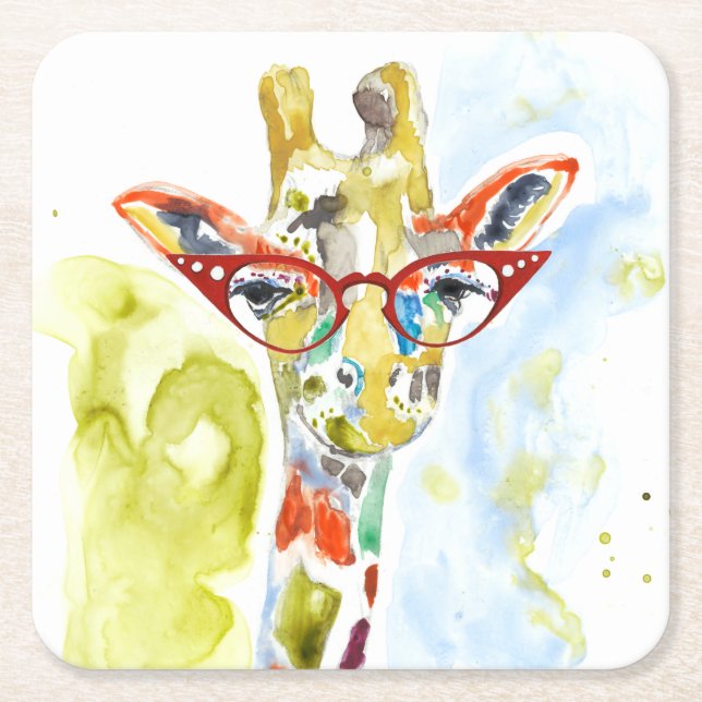 Smarty-Byxor Giraffe Underlägg Papper Kvadrat (Framsidan)