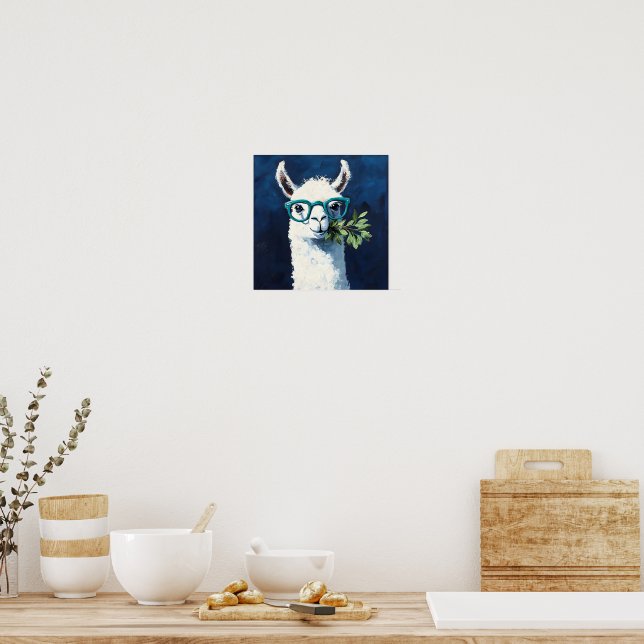 Smarty Llama Chic Poster (Kök)