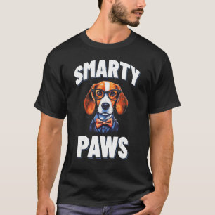 Smarty Tassar Beagle Hund Wearing Glass T Shirt