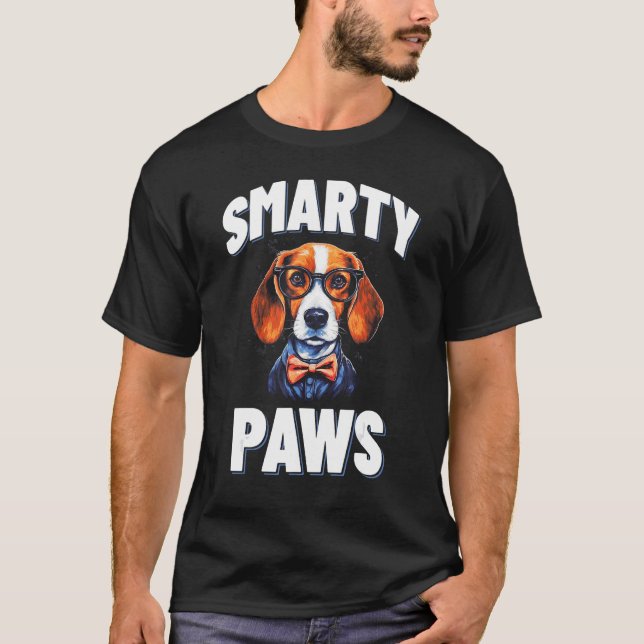 Smarty Tassar Beagle Hund Wearing Glass T Shirt (Framsida)