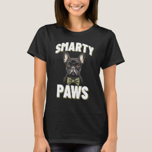 Smarty Tassar Fransk Bulldog Hund Wearing Glasses T Shirt