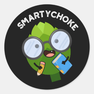 Smartychoke Funny Artichoke Pun Mörk BG Runt Klistermärke