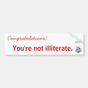 smartypig är du inte illiterat., Congratulati… Bildekal