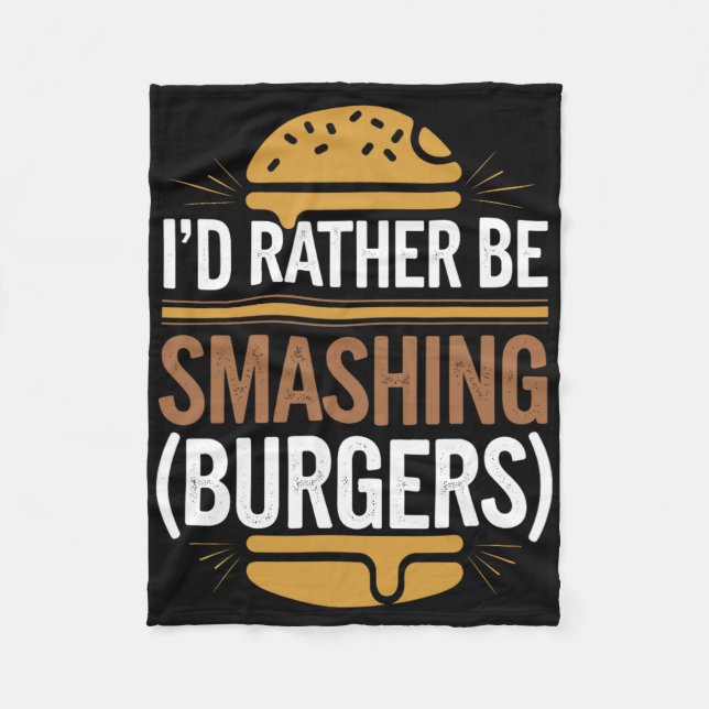 Smash Burger Älskare Grilled Cheeseburger Flat Top Fleecefilt (Framsidan)