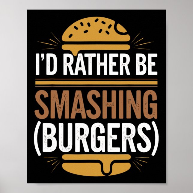 Smash Burger Älskare Grilled Cheeseburger Flat Top Poster (Framsidan)