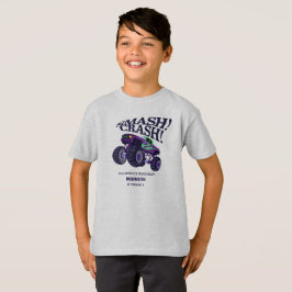 Smash Crash - Modern Lila Monster Lastbil Birthday T Shirt