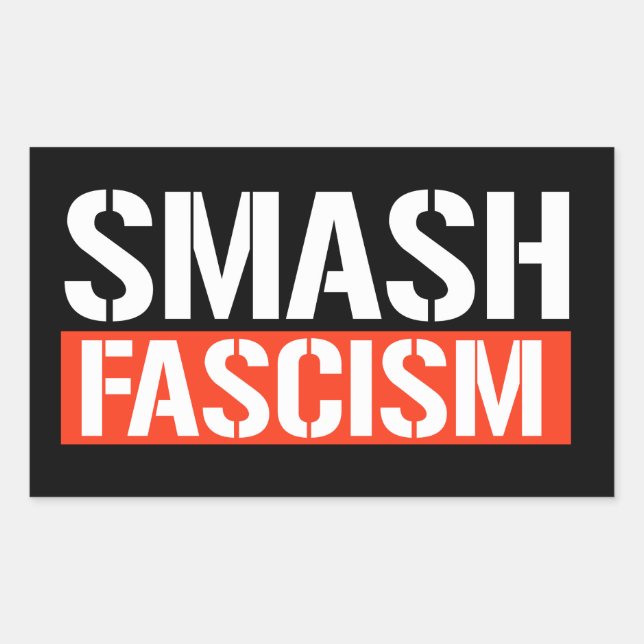 Smash Fascism Rektangulärt Klistermärke (Framsida)