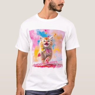 Smash in Färg - Playful Holi Kitten! T Shirt