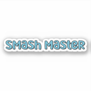 Smash Master Blue Retro Pickleball-text Klistermärken