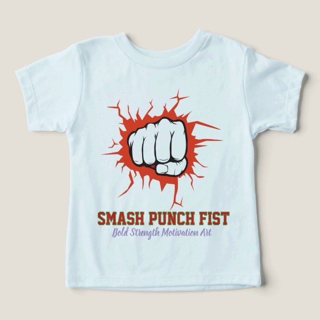Smash Punch Fist – Bold Strength Motivation Art T Shirt (Design Framsida)