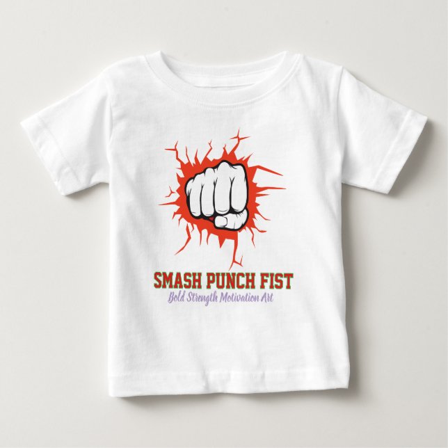 Smash Punch Fist – Modig Styrka Motivation Konst T Shirt (Framsida)
