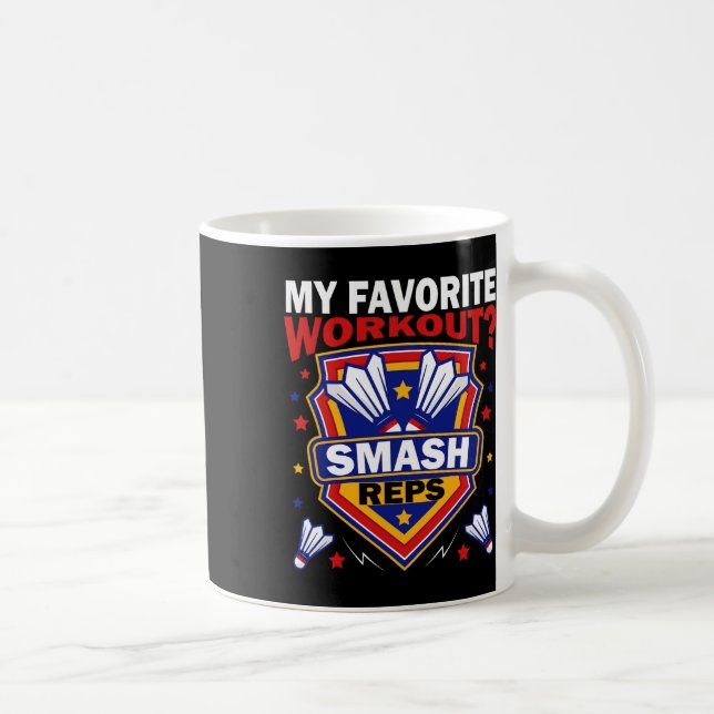 Smash Reps Badminton Game Day Racquets Shuttles Qu Kaffemugg (Höger)