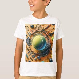"Smash Slå: Tennis Boll och Racket Art" T Shirt