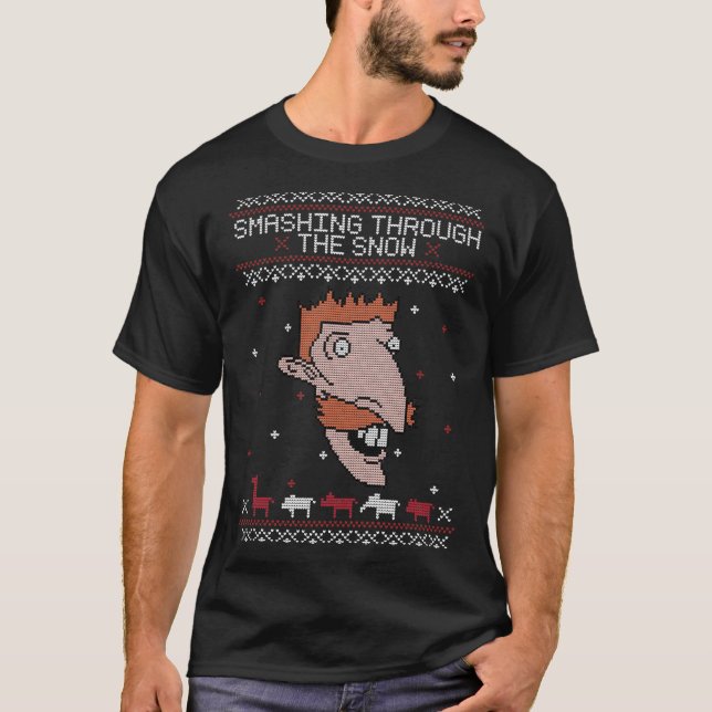 Smashing Through The Snow Green T Shirt (Framsida)