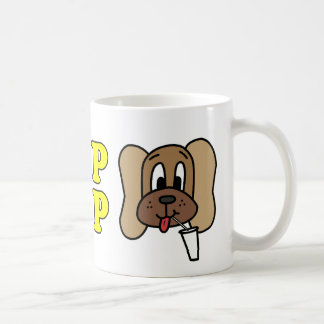 Smaska & Derp logotyp (3), gult på vitmuggen Kaffemugg