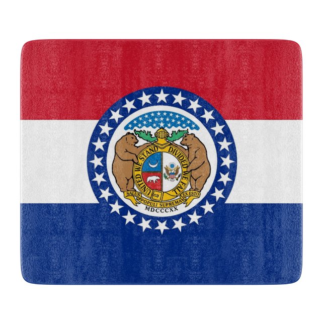 Småskalig glasruta med Missouri flagga (Framsidan)