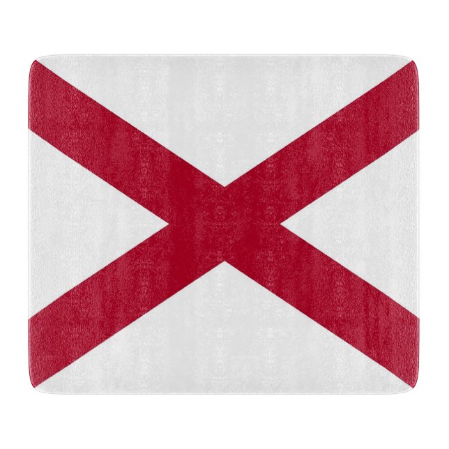 Småskalig glasskiva med flagga av Alabama (Framsidan)