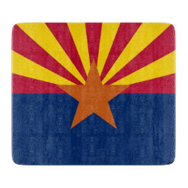 Småskalig glasskiva med flagga av Arizona