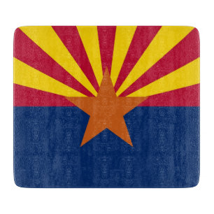 Småskalig glasskiva med flagga av Arizona
