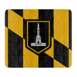 Småskalig glasskiva med flagga av Baltimore