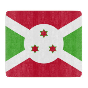 Småskalig glasskiva med flagga av Burundi