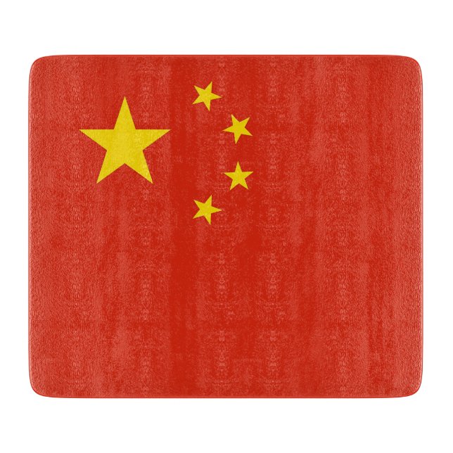 Småskalig glasskiva med flagga av China (Framsidan)