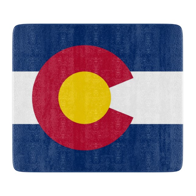 Småskalig glasskiva med flagga av Colorado (Framsidan)