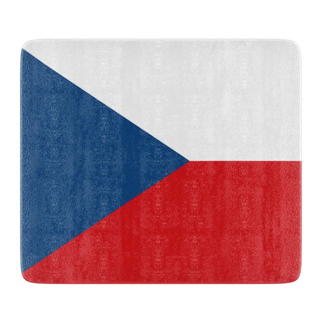 Småskalig glasskiva med flagga av Czechia (Framsidan)