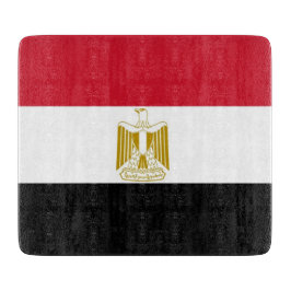 Småskalig glasskiva med flagga av Egypten