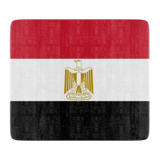 Småskalig glasskiva med flagga av Egypten (Framsidan)
