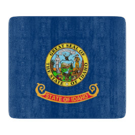 Småskalig glasskiva med flagga av Idaho