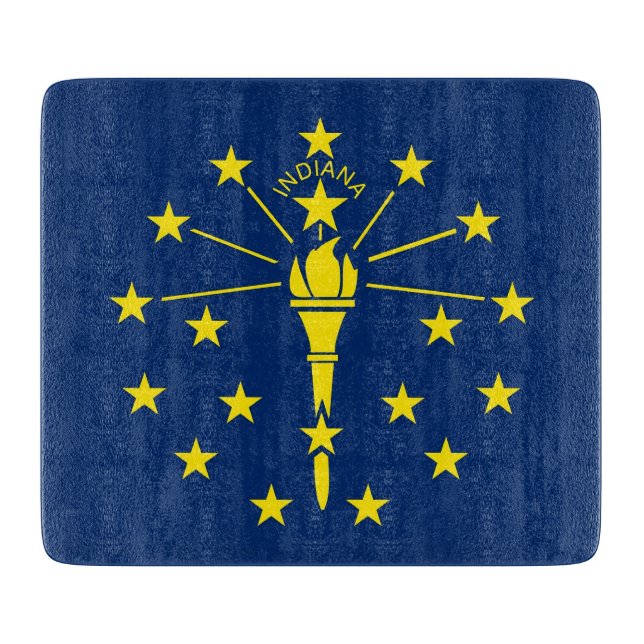 Småskalig glasskiva med flagga av Indiana (Framsidan)