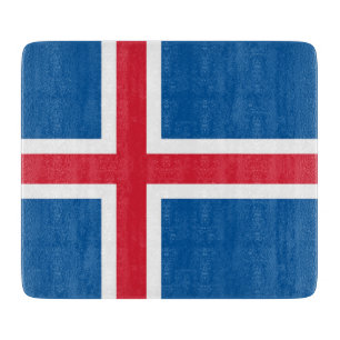 Småskalig glasskiva med flagga av Island