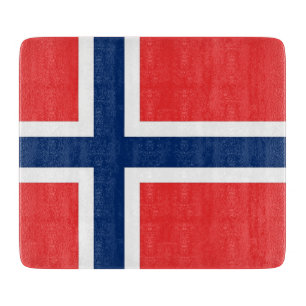 Småskalig glasskiva med flagga av Norge