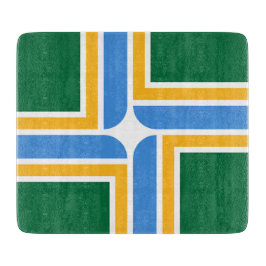 Småskalig glasskiva med flagga av Portland