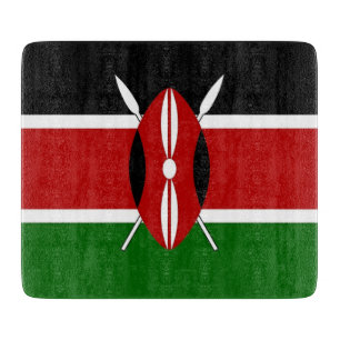 Småskalig glasskiva med flagga från Kenya