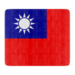 Småskalig glasskiva med flagga från Taiwan