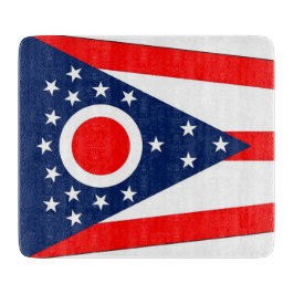 Småskalig glasskiva med Ohio-flagga