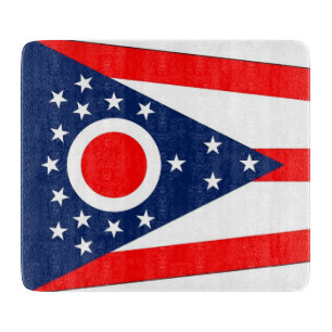 Småskalig glasskiva med Ohio-flagga