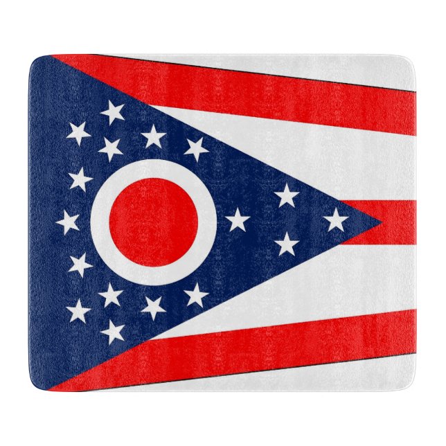 Småskalig glasskiva med Ohio-flagga (Framsidan)