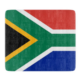 Småskalig glasskiva med syd-Afrika-flagga