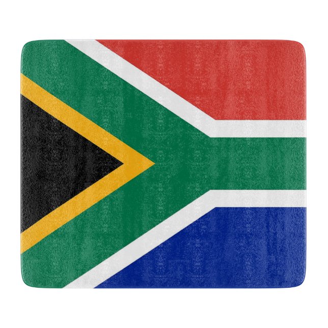 Småskalig glasskiva med syd-Afrika-flagga (Framsidan)