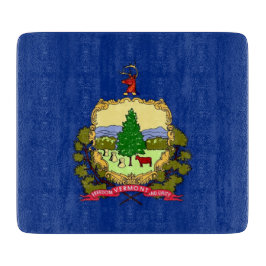 Småskalig glasskiva med Vermont-flagga