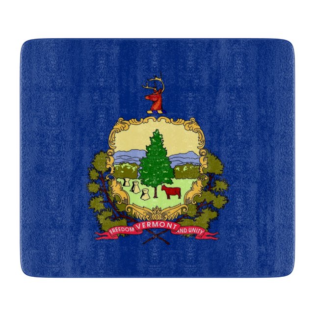 Småskalig glasskiva med Vermont-flagga (Framsidan)